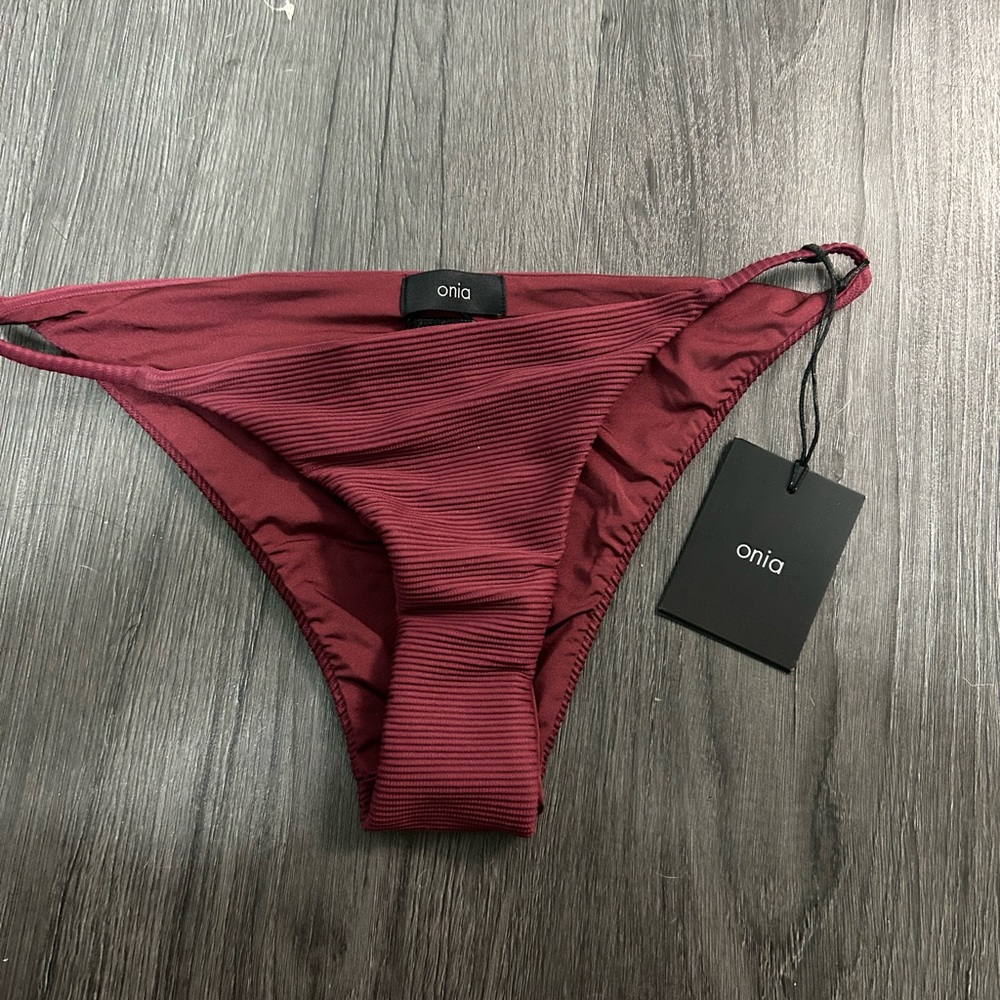 Onia Deep Red Bikini Bottom